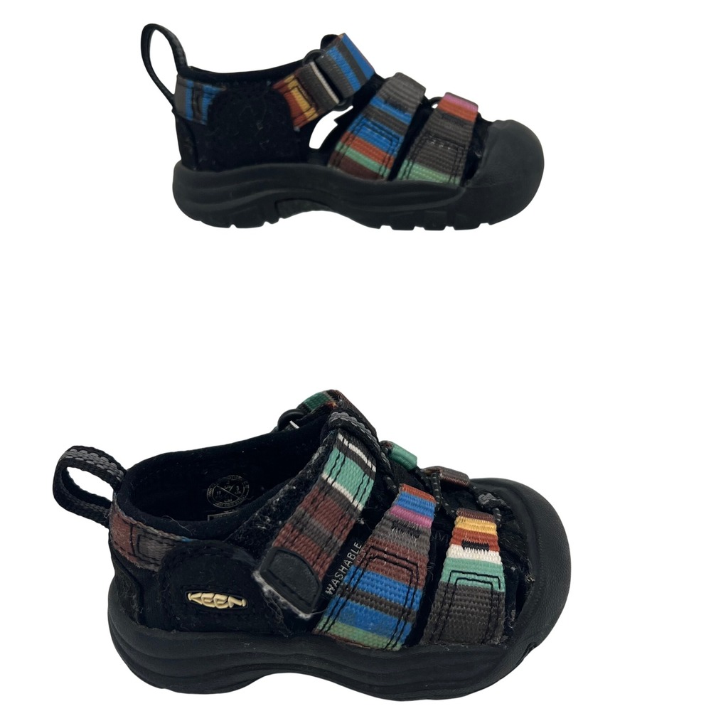 Keen Newport H2 Sandals Toddler Size 4 Raya Black Multi Color Striped